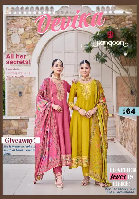 Devika By Rangoon H o Embroidery Wholesale Anarkali Kurtis Set In India